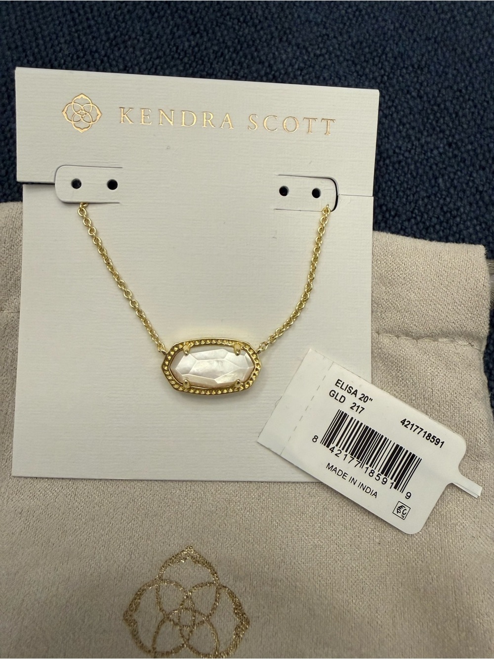 Kendra Scott Gold Extended Length pendant necklace - Ivory Mother of Pearl